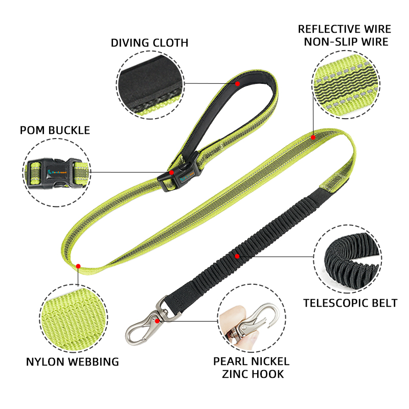 Reflective Multifunction Elastic Dog Leash with Matte Clip Buy reflective nylon dog leash